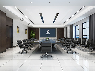 商业公司现代简约智能多媒体会议室风格