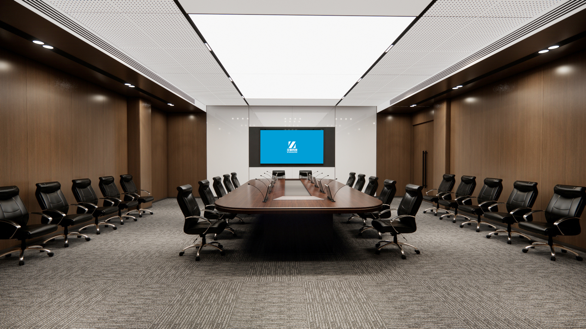 现代会议室多功能厅视频会议室设计效果图